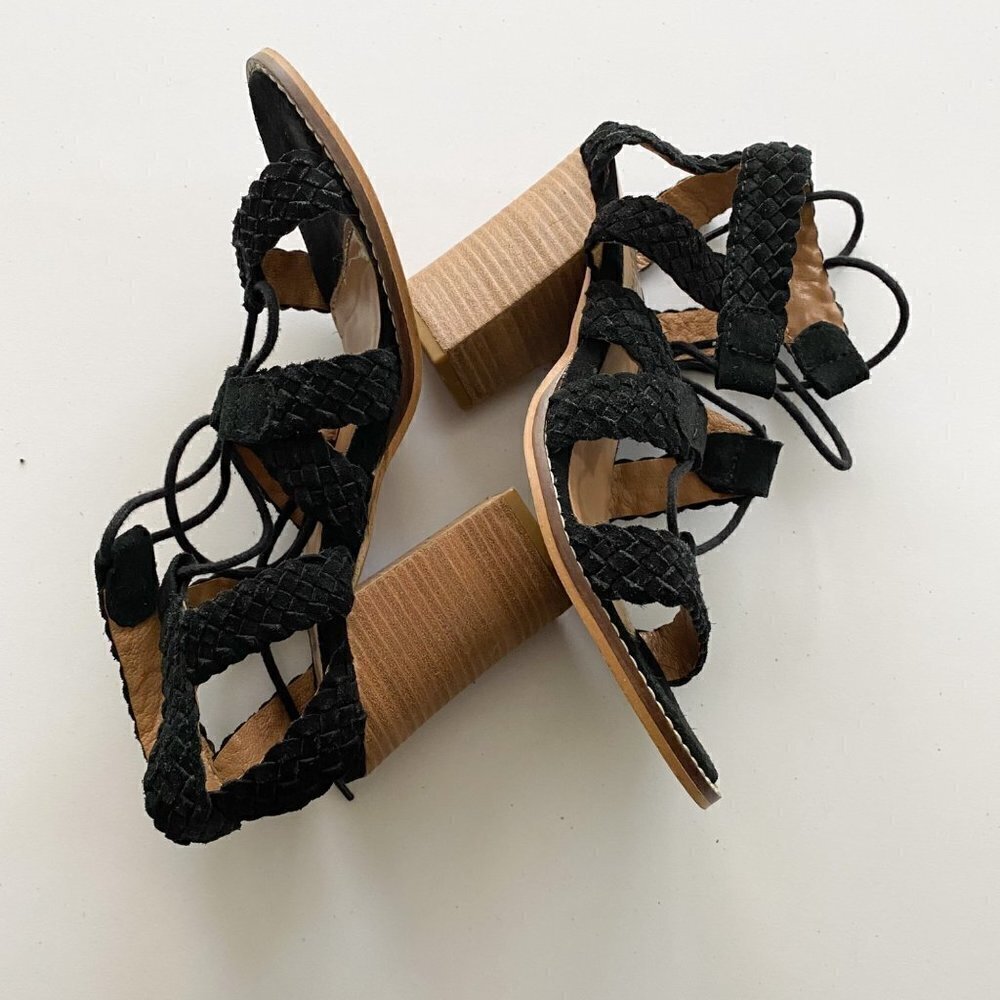 Diba Womens Pop Art Heels, Black Leather, Size 8 - Picture 3 of 10